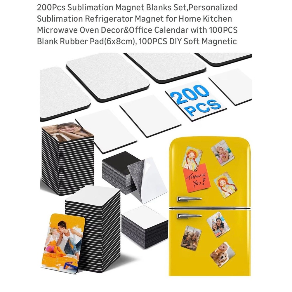 100 Piece Sublimation Blank Magnets
